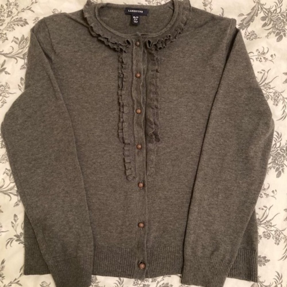 Lands' End Petite Women's Gray Cardigan